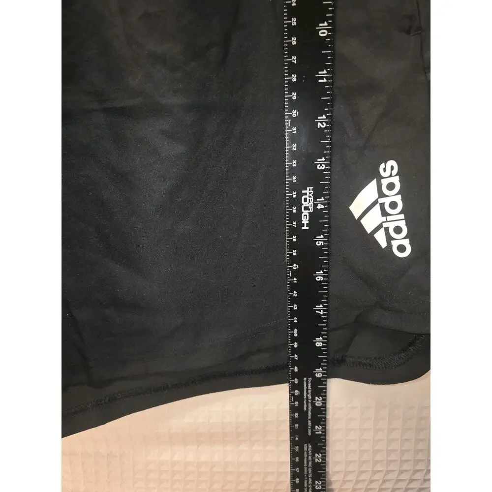 Adidas Mens Athletic Shorts Size 2XL Black Stripe Zip Pockets 8420